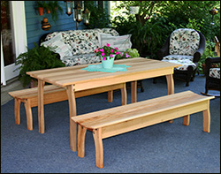 Red Cedar Contoured Picnic Table w/Benches