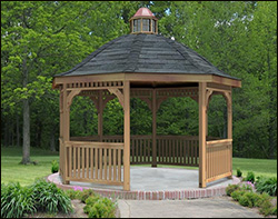 Red Cedar Belle Roof Octagon Gazebos