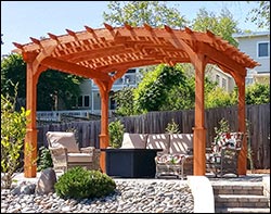 Red Cedar Free Standing Arched Pergolas