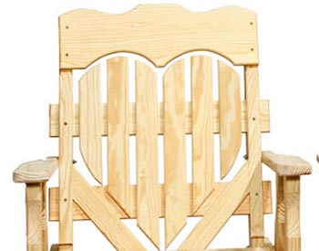 Treated Pine High-Back Heart Glider Settee