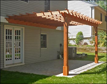 Red Cedar Wall Mount 2-Beam Pergolas