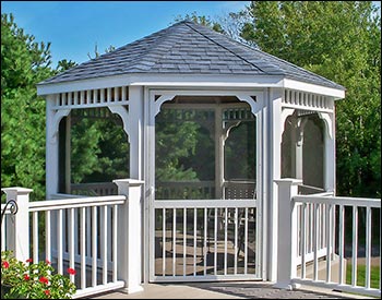 Vinyl Single Roof Octagon Gazebos