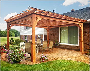 Red Cedar Free Standing 4-Beam Pergolas