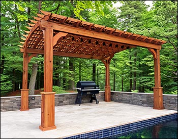Red Cedar Free Standing Arched Pergolas