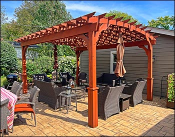 Red Cedar Free Standing Arched Pergolas