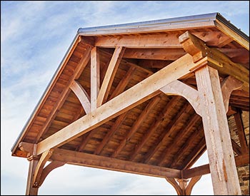 Rustic Eastern Hemlock Gable Roof Ramada