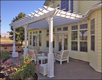 Vinyl Wall Mount 2-Beam Pergolas