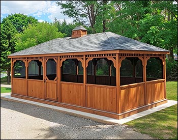 Treated Pine Single Roof Rectangle Gazebos