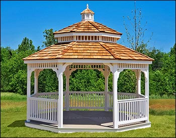 Vinyl Double Roof Octagon Gazebos