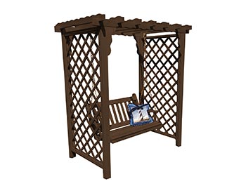 Treated Pine Creekside Arbor w/ Swing