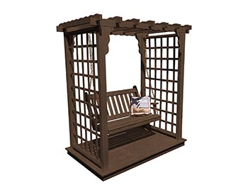 Treated Pine Liberty Arbor w/ Deck & Swing