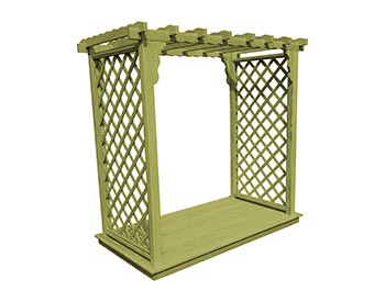 Treated Pine Creekside Arbor w/ Deck