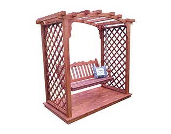 Red Cedar Rochester Arbor w/ Deck & Swing