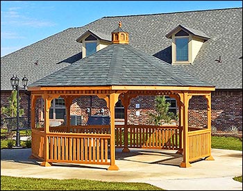 Red Cedar Single Roof Octagon Gazebos