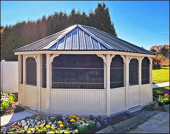 Vinyl Single Roof Oval Gazebos