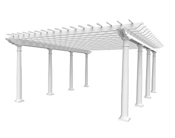 Vinyl Vintage Classic Pergola w/Aluminum Inserts