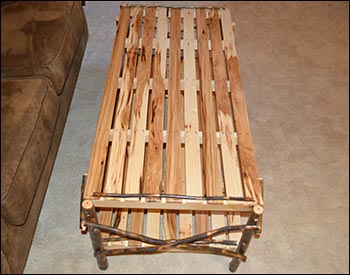 Hickory Coffee Table with Shelf