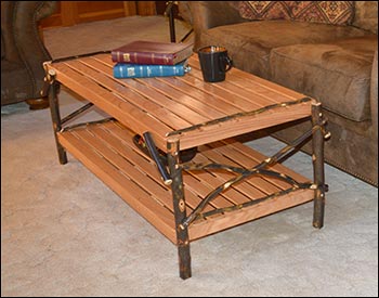 Hickory Coffee Table with Shelf