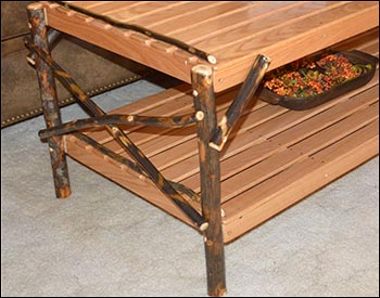 Hickory Coffee Table with Shelf