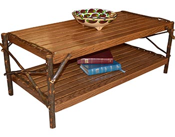 Hickory Coffee Table with Shelf