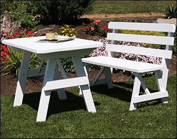 Southern Yellow Pine Picnic Table w/2 Backed Benches