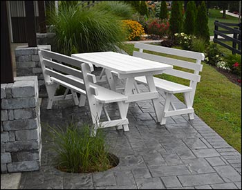 Southern Yellow Pine Picnic Table w/2 Backed Benches