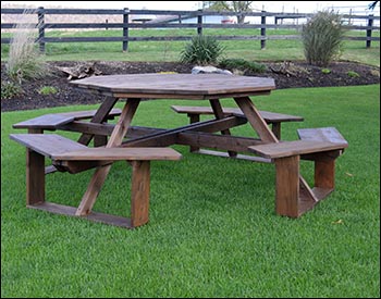 Red Cedar Octagon Walk-In Table