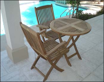 30" Teak Table and Sailor Chair Set