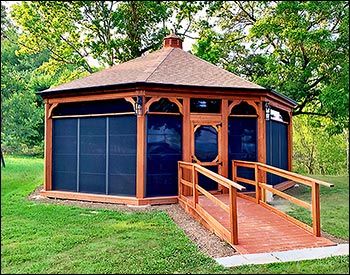 Red Cedar Single Roof Octagon Gazebos