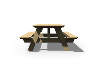 Treated Pine 6 Picnic Table w/ Attached Benches