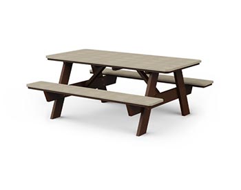 Poly Lumber 6 Picnic Table w/ Attached Benches