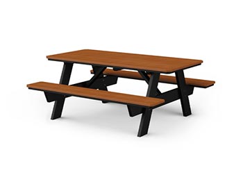 Poly Lumber 6 Picnic Table w/ Attached Benches