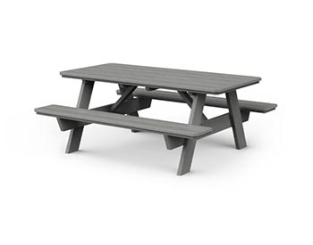 Poly Lumber 6 Picnic Table w/ Attached Benches