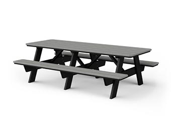 Poly Lumber 8 Picnic Table w/ Attached Benches