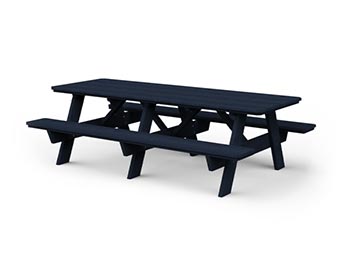 Poly Lumber 8 Picnic Table w/ Attached Benches