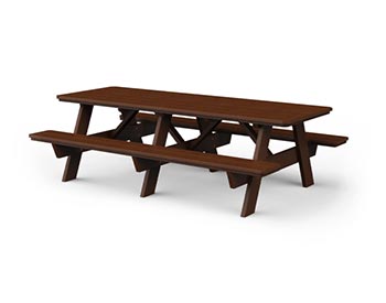 Poly Lumber 8 Picnic Table w/ Attached Benches