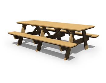 Treated Pine 8 Picnic Table w/ Attached Benches