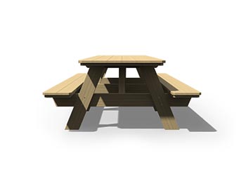 Treated Pine 8 Picnic Table w/ Attached Benches