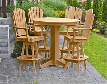 Poly Lumber 5 Pc. Round Adirondack Bar Set