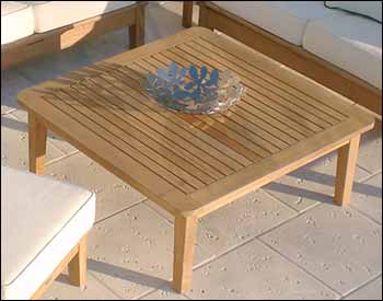 42" Teak Square Sofa Table