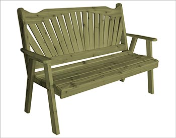 Red Cedar Fanback Garden Bench