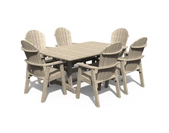 Poly Lumber 7 Pc. Adirondack Dining Set