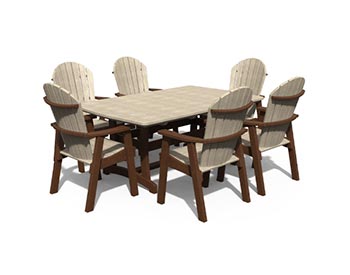 Poly Lumber 7 Pc. Adirondack Dining Set