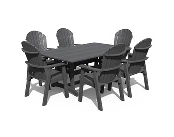 Poly Lumber 7 Pc. Adirondack Dining Set