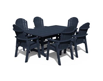 Poly Lumber 7 Pc. Adirondack Dining Set