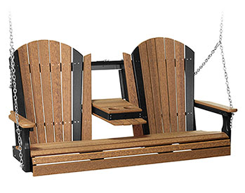 Poly Lumber Natural Finish Adirondack Swing