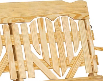 Treated Pine High-Back Heart Porch Swing