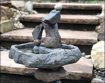 Concrete Tranquil Waters Bird Bath