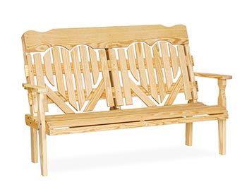 Treated Pine High-Back Heart Garden Bench