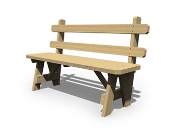 Treated Pine Backed Picnic Bench